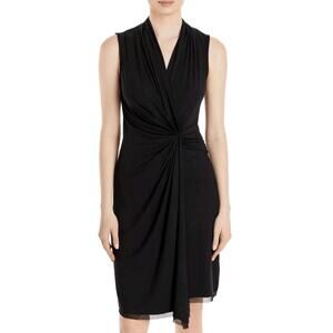 $258 Kobi Halperin NWT Women Black Sandra Twist Front Jersey Dress Size Medium